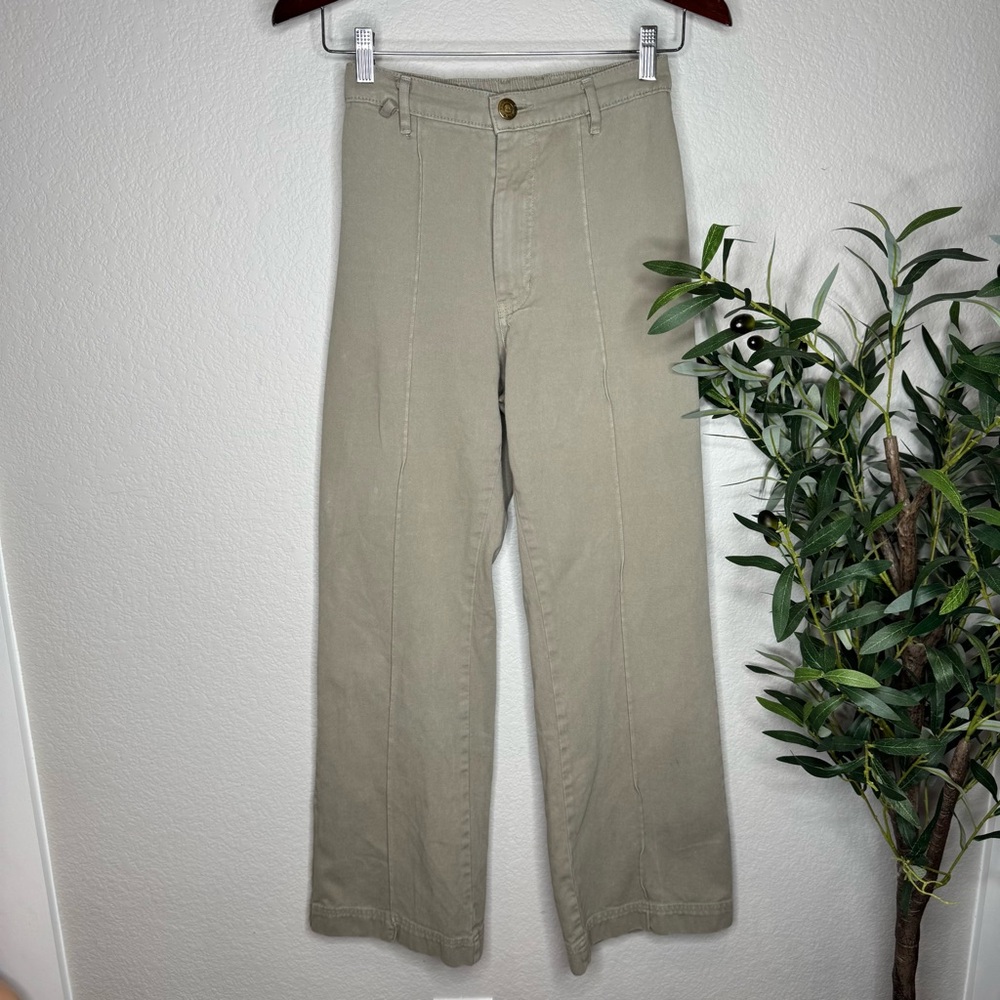 Big Bud‎ Press Western Pants High Rise Wide Leg Olive Green Boho